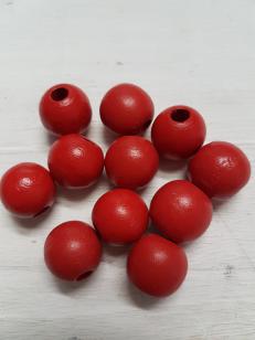 Wood Red Round 16mm +/ 65 pieces *500 Gram Packs Available R100 (Enquire within)