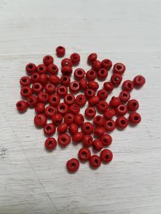 Wood Red Round 3mm +/ 2200 pieces *500 Gram packs available (Enquire within)