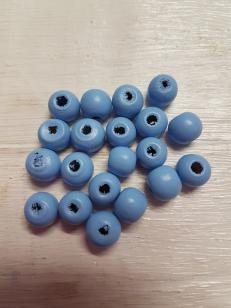 Wood Sky Blue Round 10mm +/ 300 pieces *500 gram packs available on request