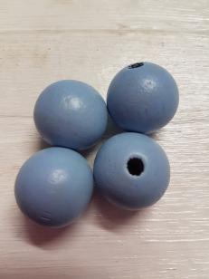 Wood Sky Blue Round 25mm 20 pieces *100 piece packs availalble