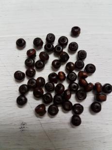 Wood Varnished Brown Round 3mm +/ 2000 pieces *Wholesale Kilogram packs available