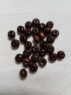 Wood Varnished Brown Round 5mm +/ 650 pieces *Wholesale Kilogram packs available