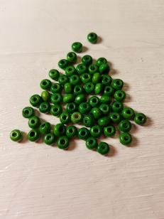 Wood Varnished Green Round 3mm +/ 2200 pieces