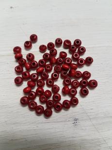 Wood Varnished Red Round 3mm +/ 2200 pieces *500 Gram Packs Available (Enquire within)