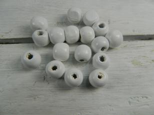 Round White Wood 10mm 100 grams +-300 pcs