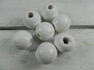 Round White Wood 18mm 50pcs