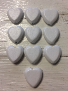 Wood Heart Hole Through 20mm R40 10 pieces, Perfect for making Earrings or using in between Bracelet and Necklaces