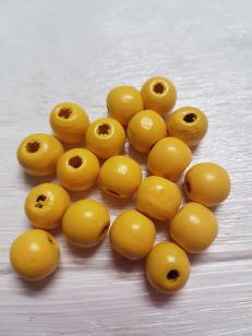 Wood Yellow Round 12mm +/ 180 pieces *500 gram packs available on request